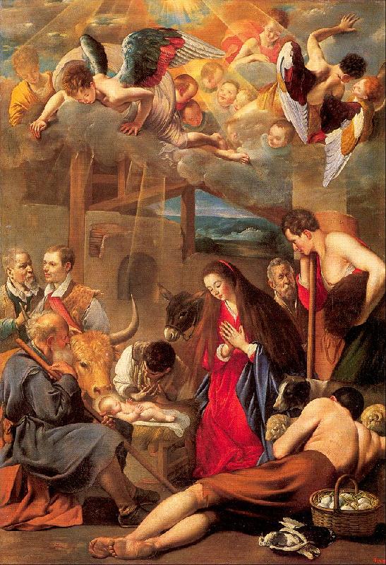 Maino, Juan Bautista del Adoration of the Shepherds oil painting picture